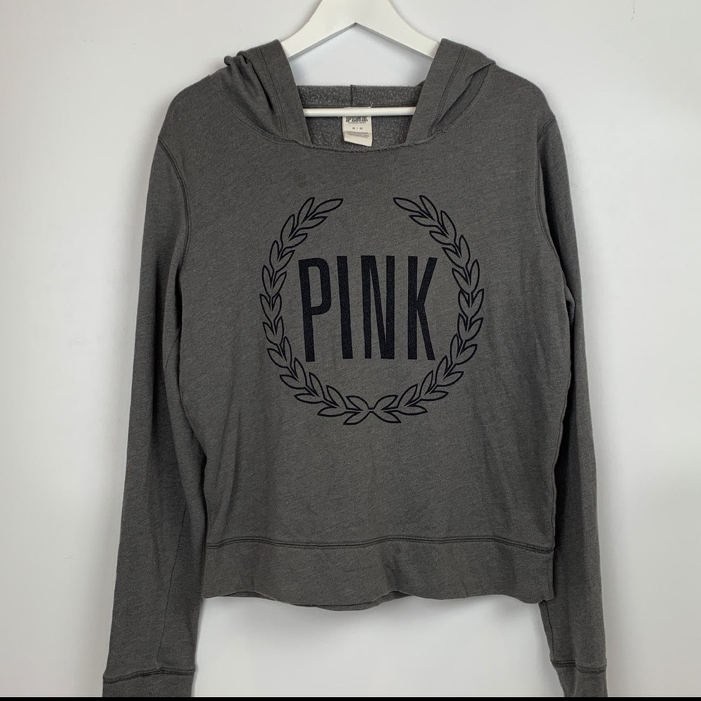 Victoria Secret PINK hoodie sweatshirt gray size medium